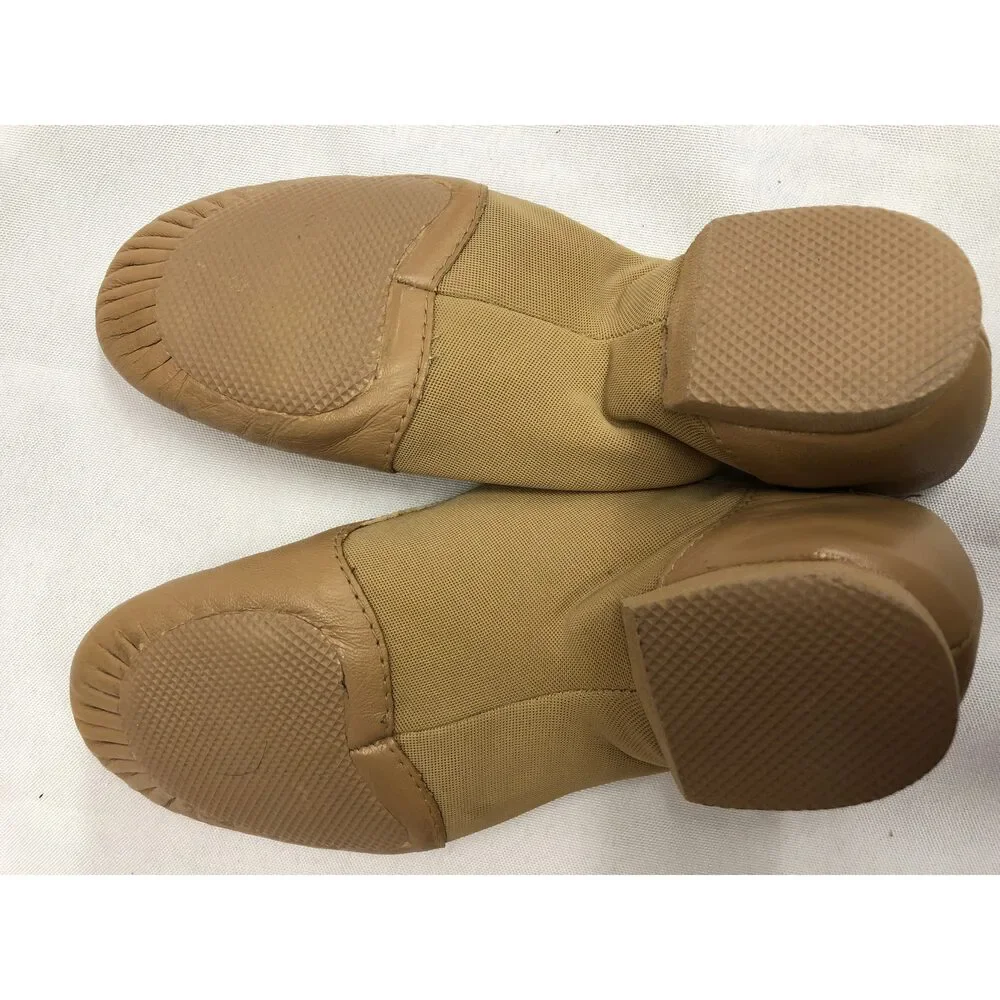 Pre-Owned Dance Jazz Shoes Bloch Child 3M Tan Leather Slip On Split Sole